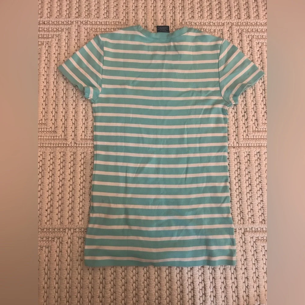 Polo Ralph Lauren Women’s S/P Preppy Sporty Blue White Striped Cotton Blouse Top - Picture 9 of 15
